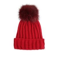 Wool Hat Fairy with Pelt Pompom Red Modell 2