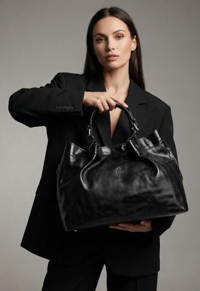 Tragetasche Handtasche aus Leder - Die Ikone Schwarz