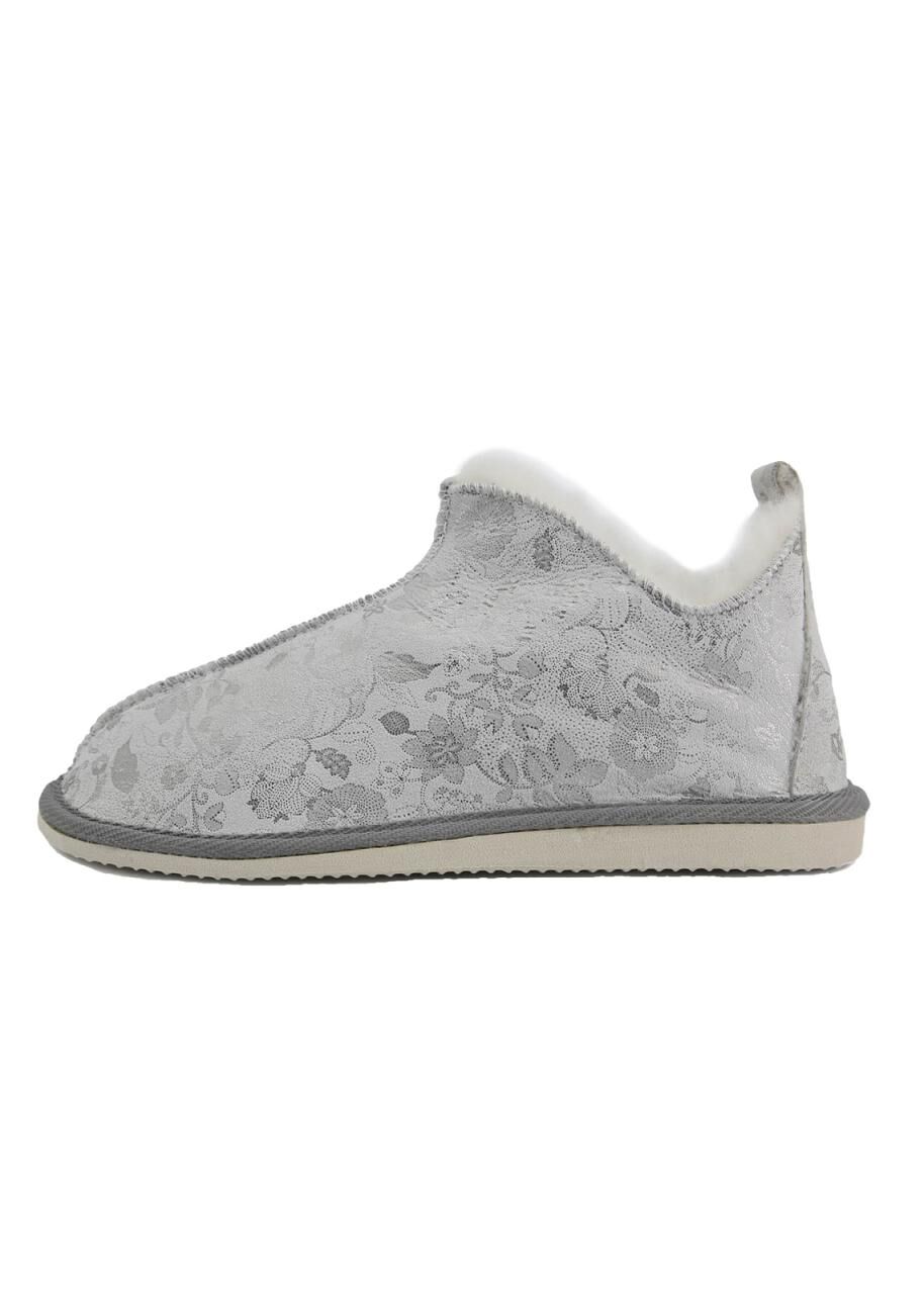 Lammfell Hausschuhe - ANGEL SILBER - Schuhgröße: EUR 36