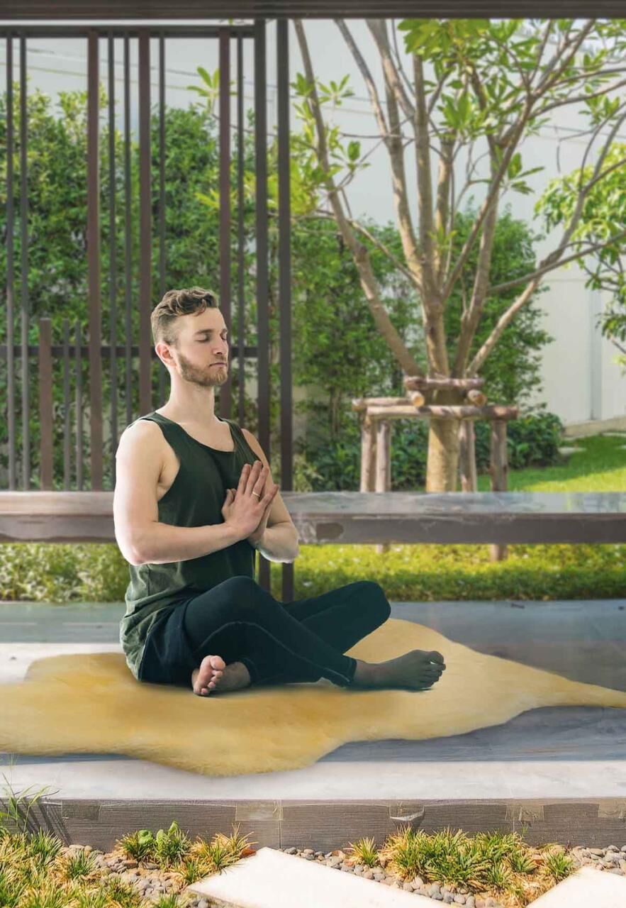 Yoga Schaffell ökologische Gerbung versch. Größen - Größe: 100-110