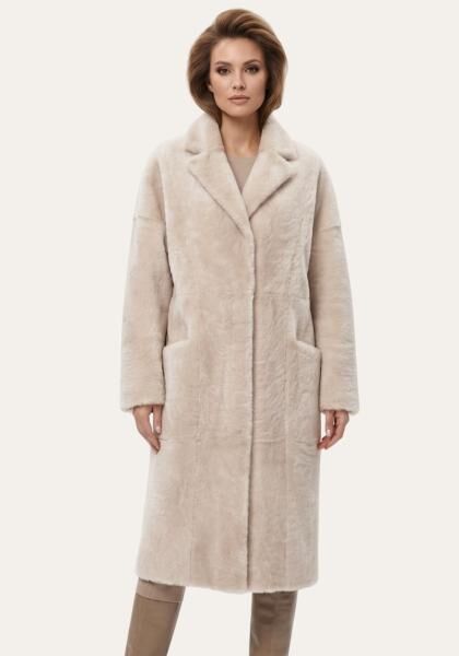 Shearling Mantel in Cream - Zeitlose Eleganz aus echtem Lammfell