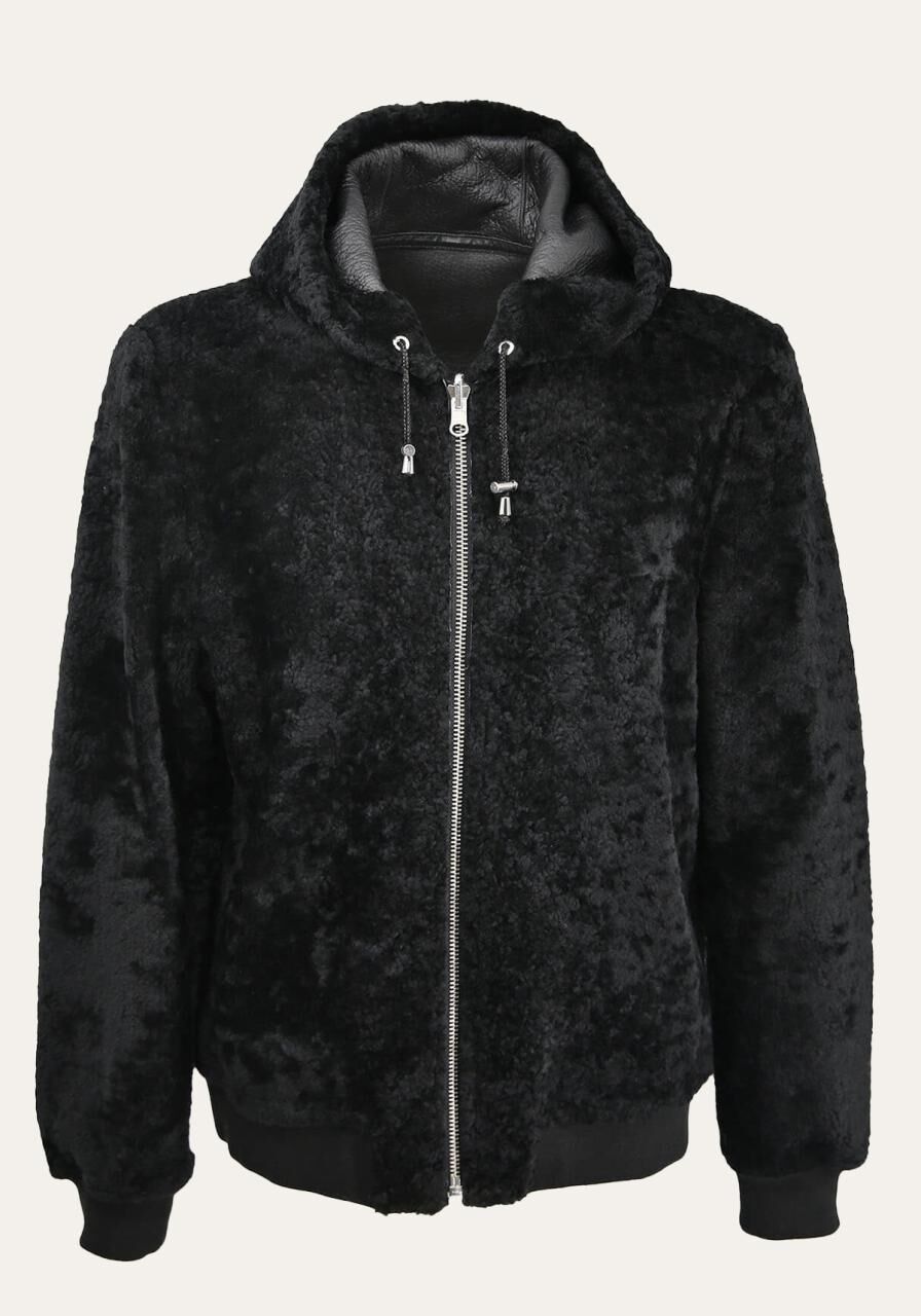 Lammfell Wendejacke Eric Schwarz - Größe: 5XL