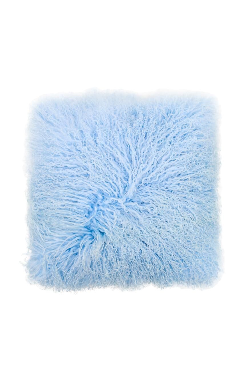 Lammfellkissen TIBET HIMMELBLAU mit Inlett -