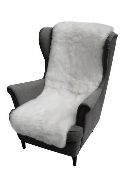 Lambskin Armchair Cover White 160 x 50 cm