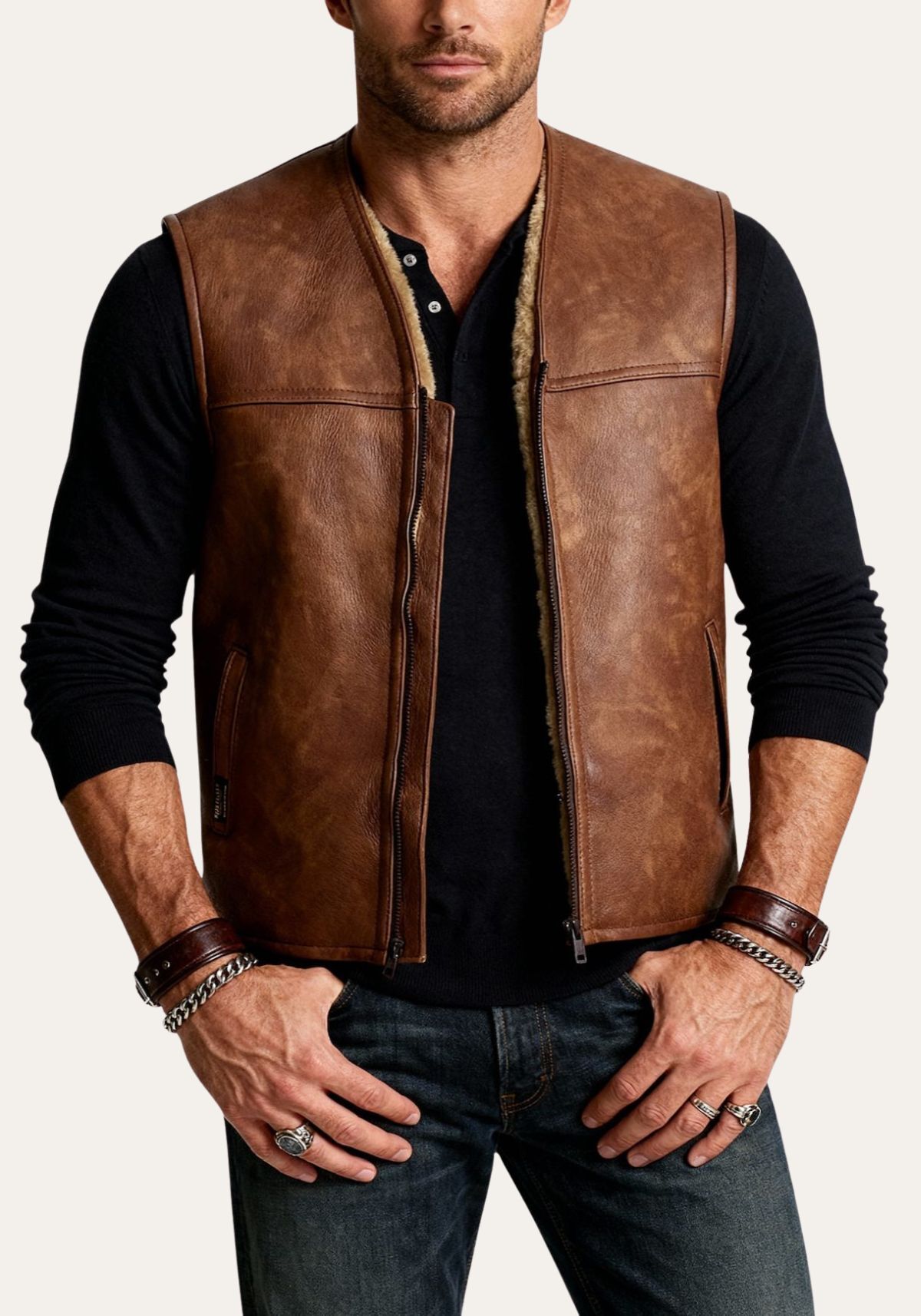 Lammfellweste - FIRMINIUS ohne Kragen