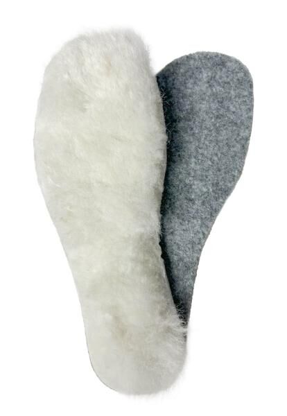 Einlegesohlen für Kinder aus Merino Lammfell Weiß
