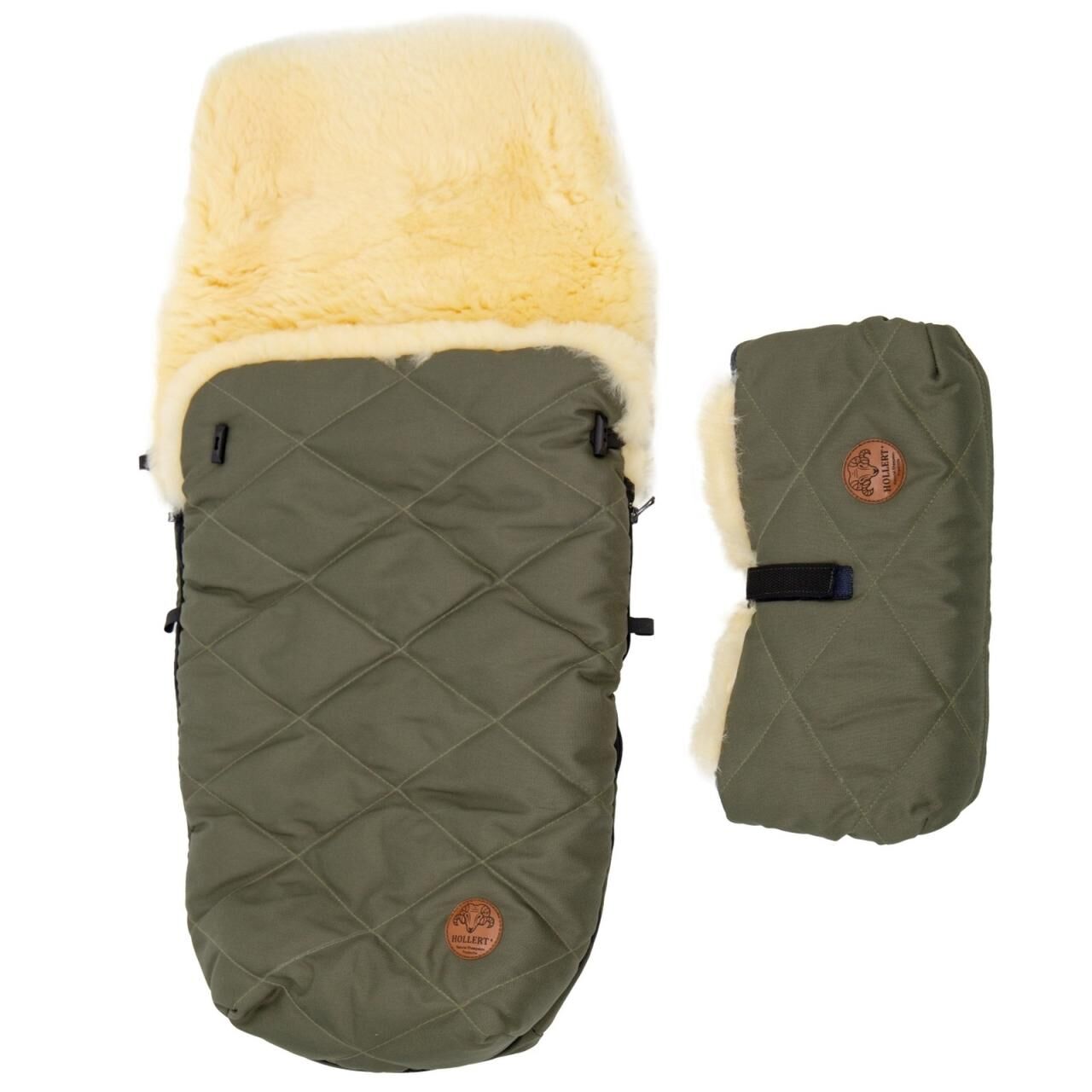 Kinderwagen Fußsack & Handwärmer Set aus Merino Lammfell ... -