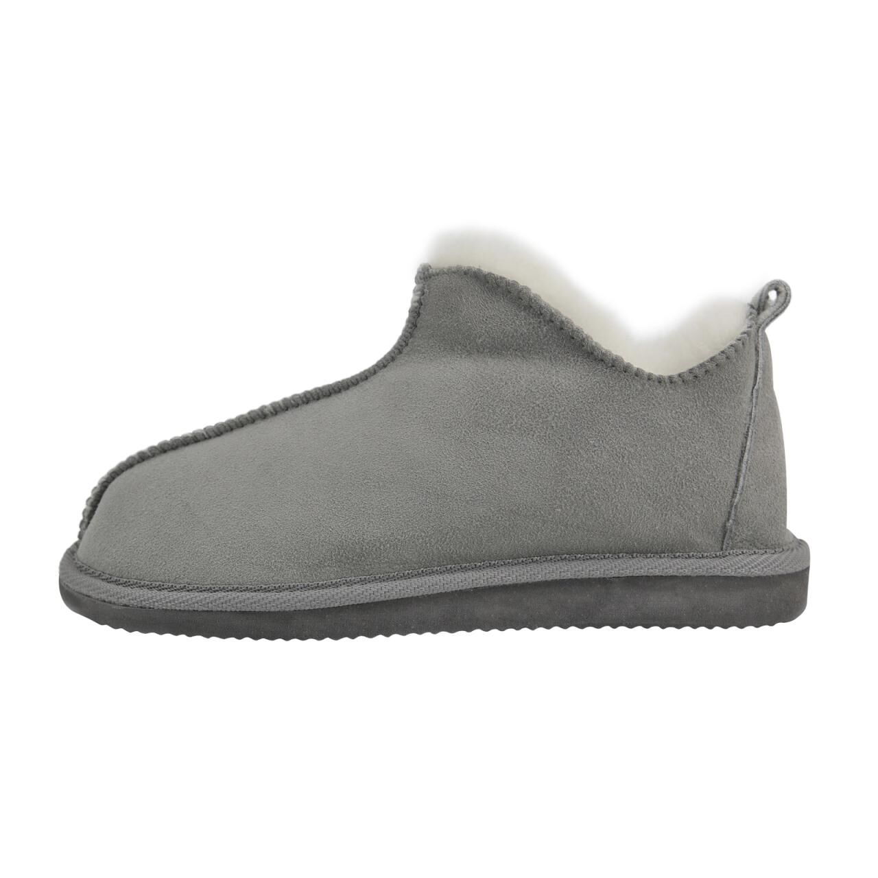 Lammfell Hausschuhe - PRINZ - Schuhgröße: EUR 43 | Farbe: Grau/Weiß