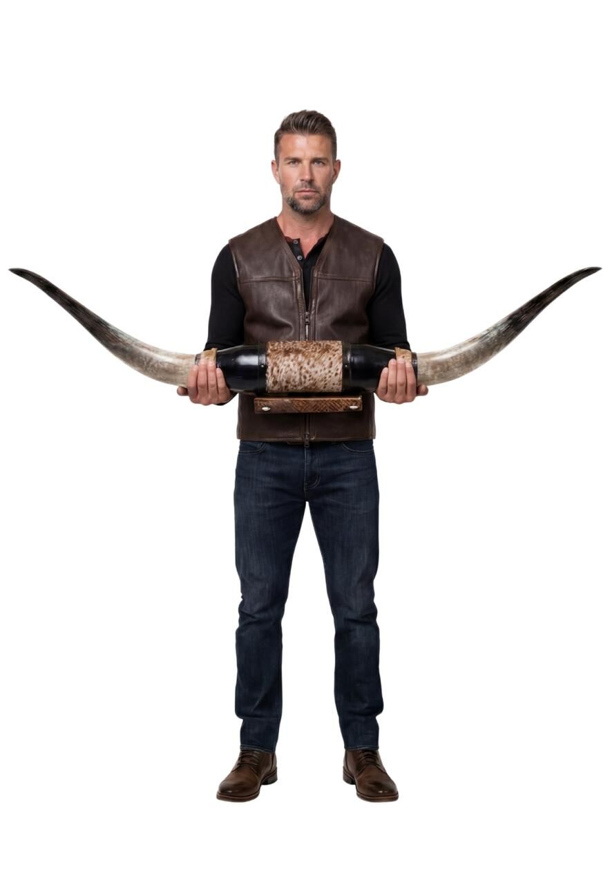 Longhorn Wandobjekt Modell 3 – Naturhorn Einzelstück mit ... -