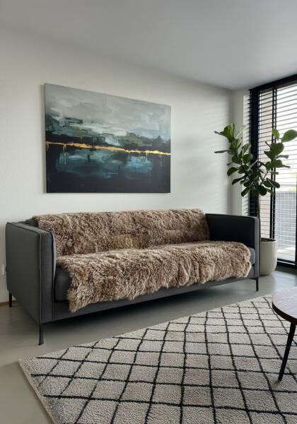Lammfelldecke Toscana 195 x 155 cm Modell 2568 Cappuccino Curly