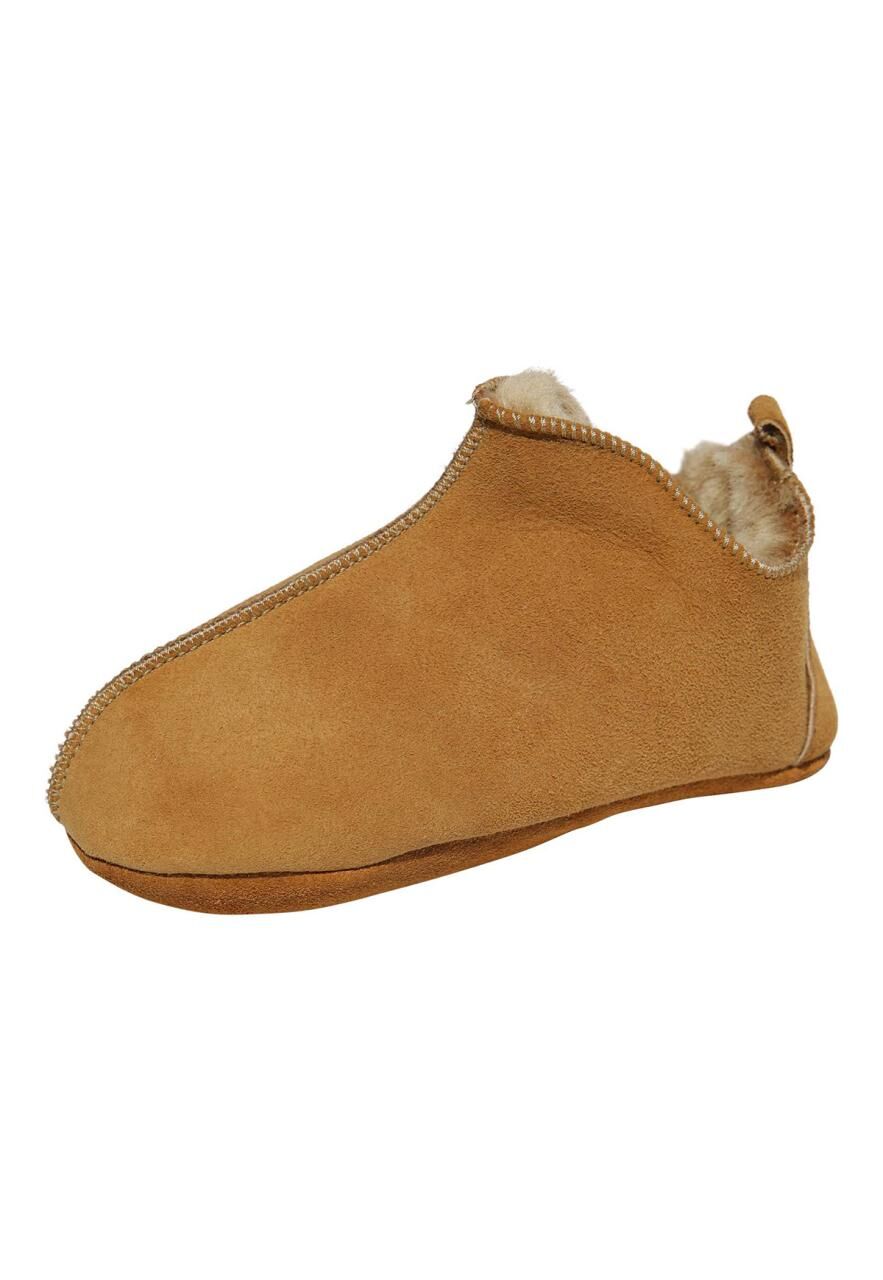 Lammfell Kinder Hausschuhe - BALI - Farbe: Cognac | Schuhgröße: EUR 25/26