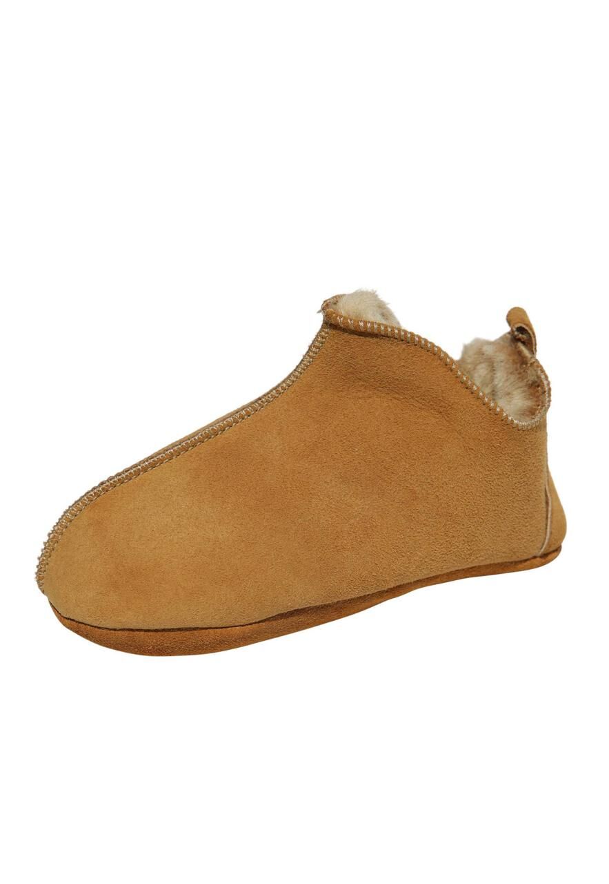 Lammfell Kinder Hausschuhe - BALI Cognac - Schuhgröße: EUR 25/26