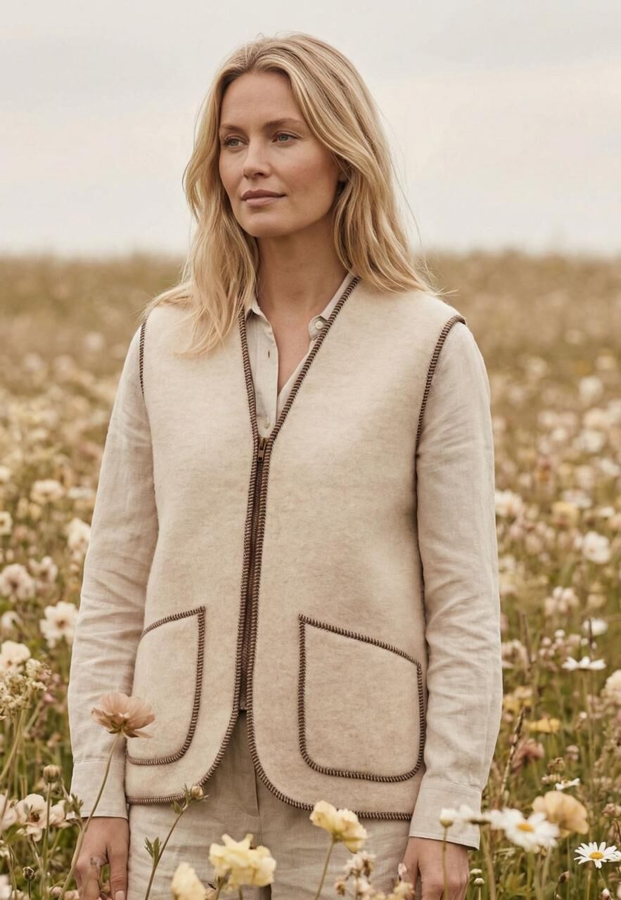 Wollweste - BEKA BEIGE - Größe: XXL