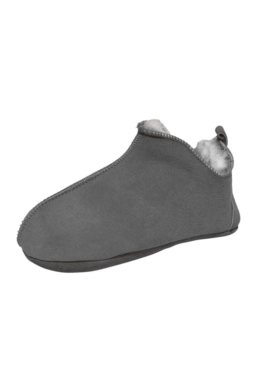 Lammfell Kinder Hausschuhe - BALI GRAU - Schuhgröße: EUR 31/32