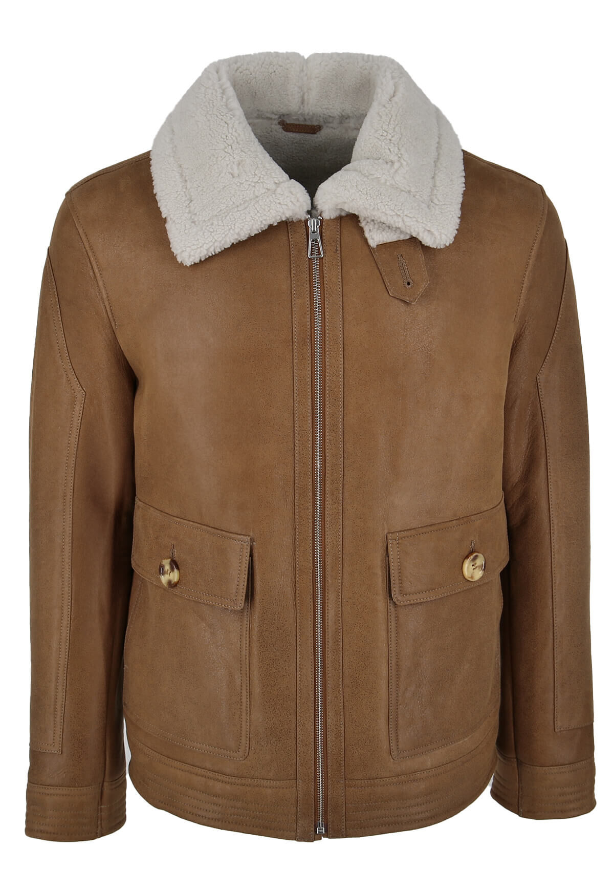 Kuschelige Damen-Lammfelljacke mit Curly-Lammfell im cleanen, geraden Schnitt