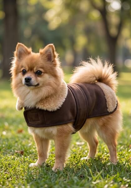 Lammfell Hundemantel mit Klettverschluss Modell 8