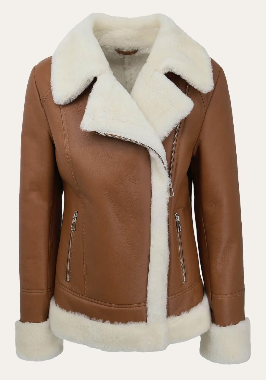 Lammfelljacke Merino Tendre Cognac - Größe: XXL