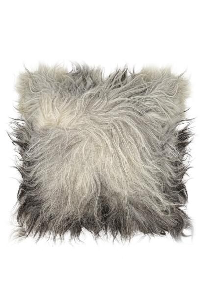 Lammfellkissen Heidschnucke Grau Weiß mit Inlett