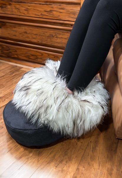 Lammfell Fußwärmer Schwarz/Schwarzwald