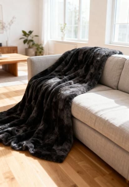 Lammfelldecke Merino 210 x 175 cm Modell 2508 Grau
