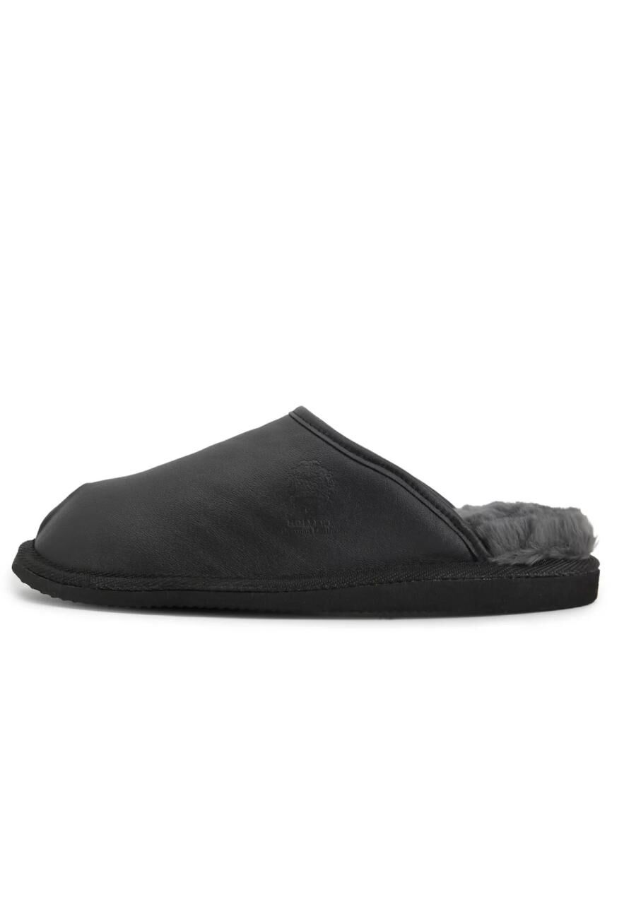 Lammfell Hausschuhe - LUITPOLD - Schuhgröße: EUR 43 | Farbe: Schwarz