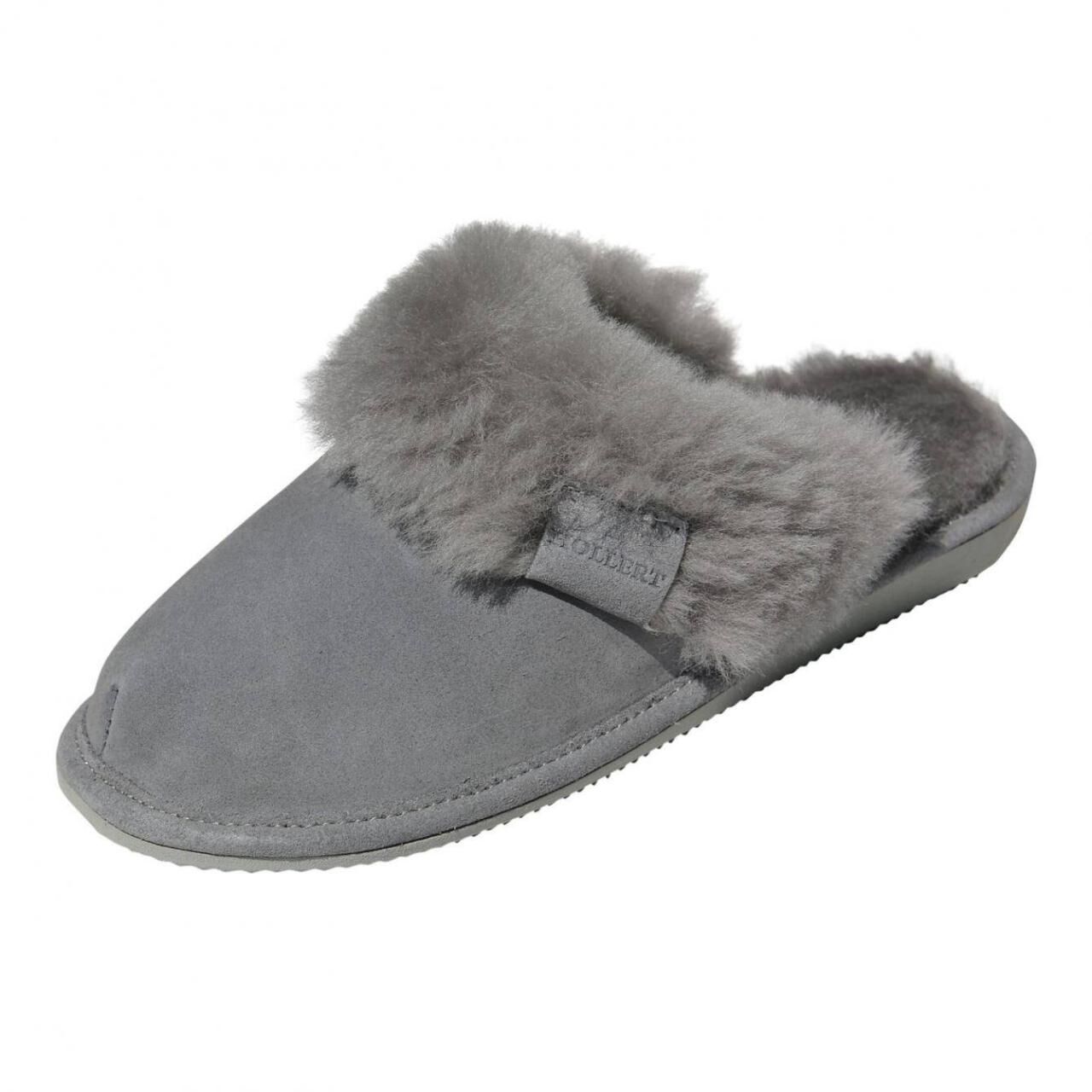 Lammfell Hausschuhe - MALIBU GRAU - Schuhgröße: EUR 38