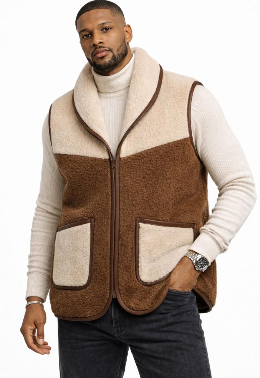 Kamelweste - COMO - Größe: XXL | Farbe: Beige/Braun