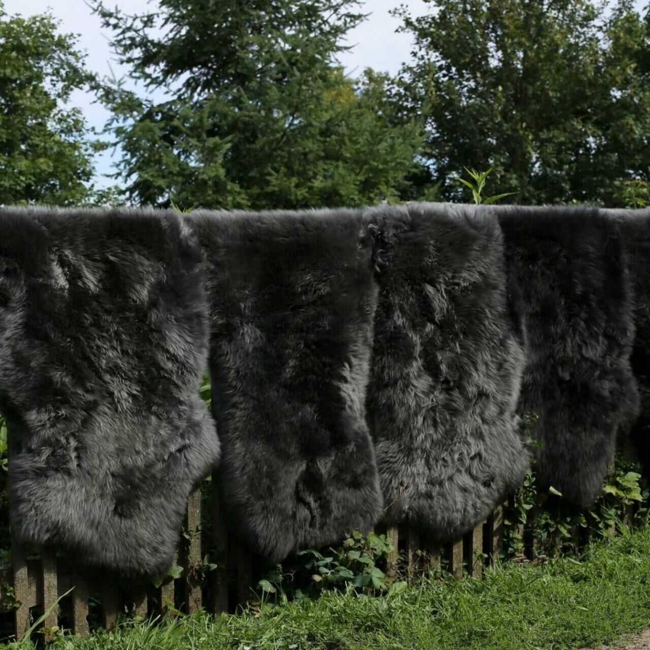 Lammfell Merino Anthrazit - Größe: 100-110