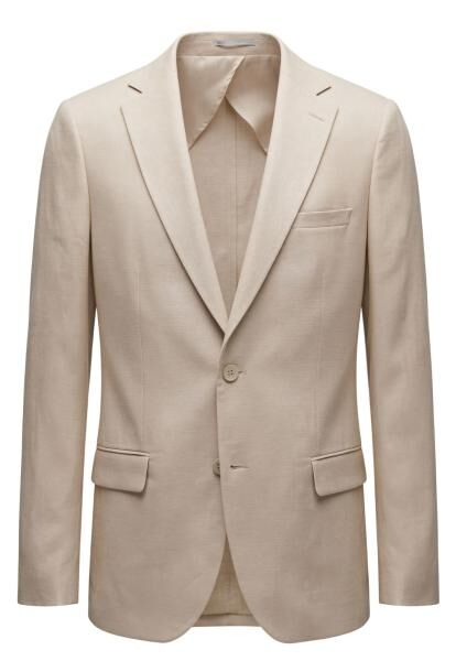 Leinen-Sakko in Beige aus 100 % Leinen – Stilvoll & leicht