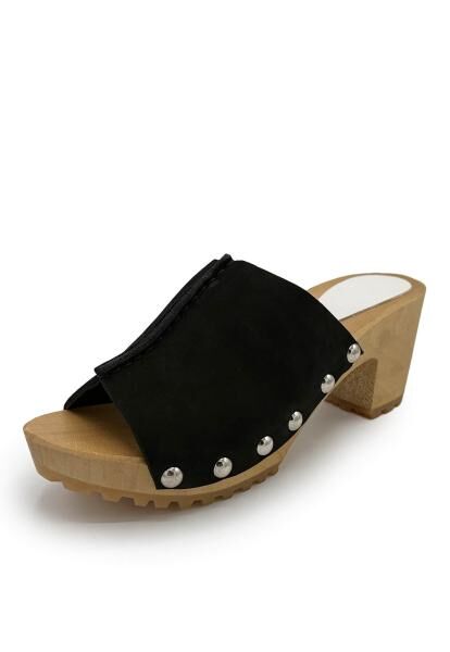 Leder-Clogs Schwarz Congo