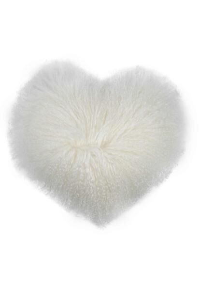 Lambskin Pillow - TIBET HEART WHITE