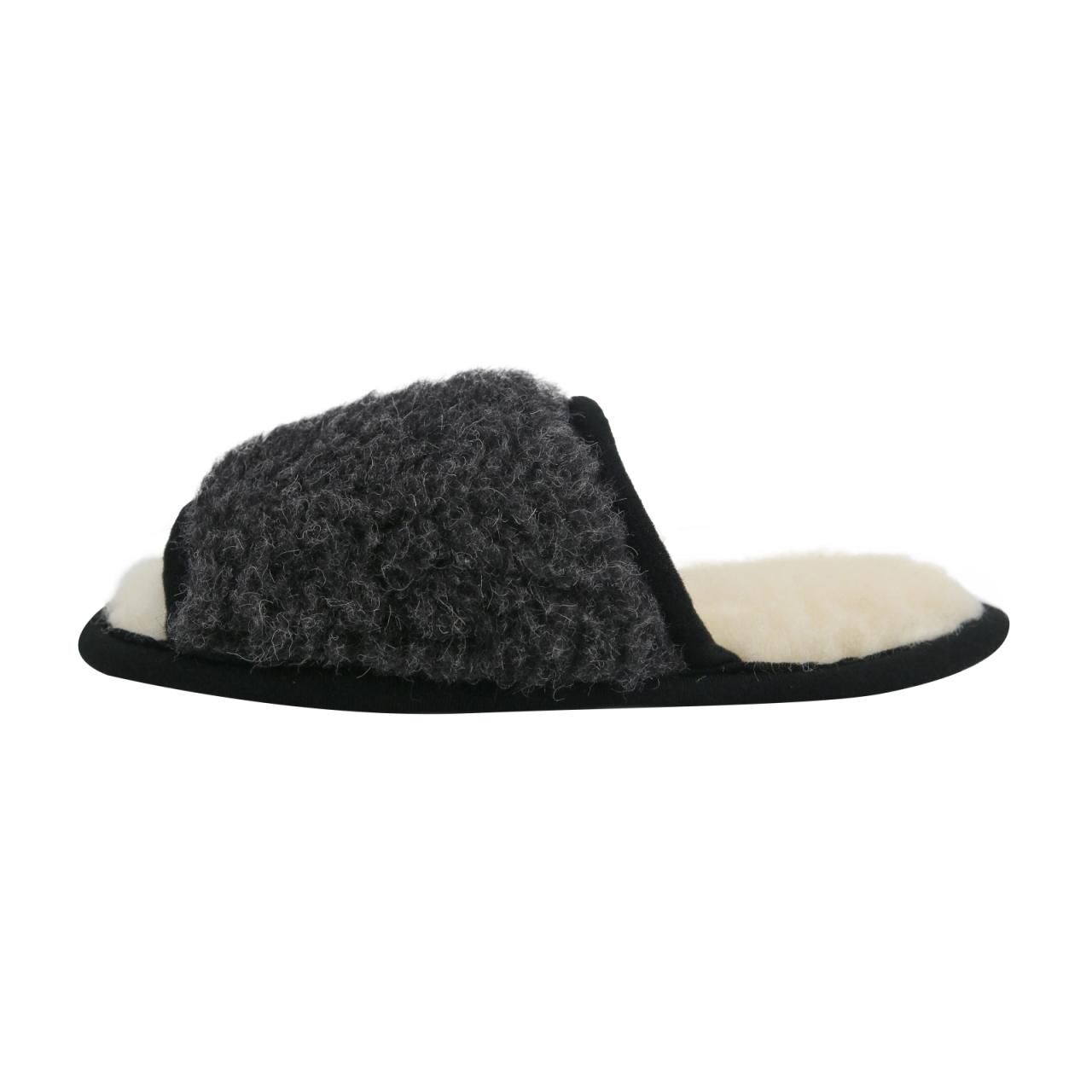 Hausschuhe Pantoffeln aus Merinowolle - BECKY - Farbe: Schwarz | Schuhgröße: EUR 41/42