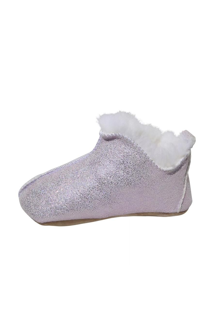 Lammfell Kinder Hausschuhe - BALI GLITZER ROSA - Schuhgröße: EUR 35