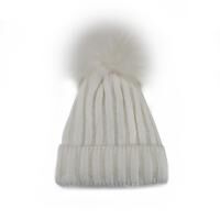 Wool Hat Fairy with Pelt Pompom White
