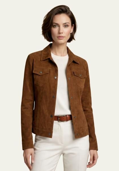 Lederjacke im Trucker Style