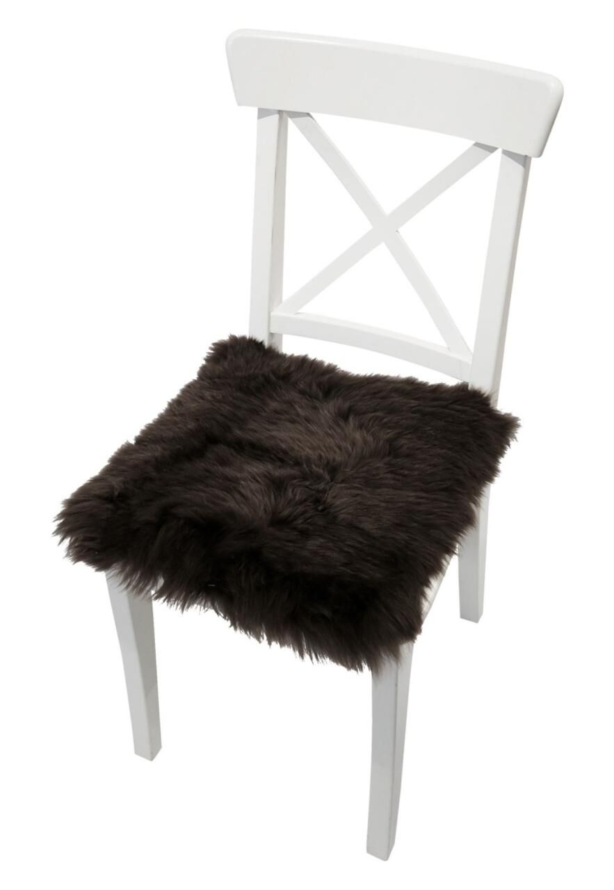 Lammfell Sitzkissen 40 x 40 cm Espresso -