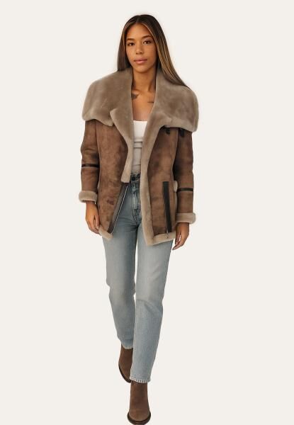 Noa Shearling Jacke – sportliche Lammfelljacke mit urbaner Note