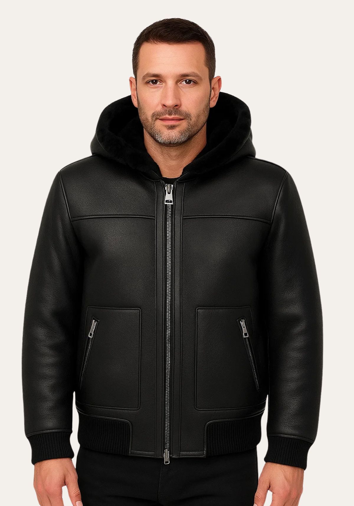 Sebastian - Shearling Blouson mit Kapuze