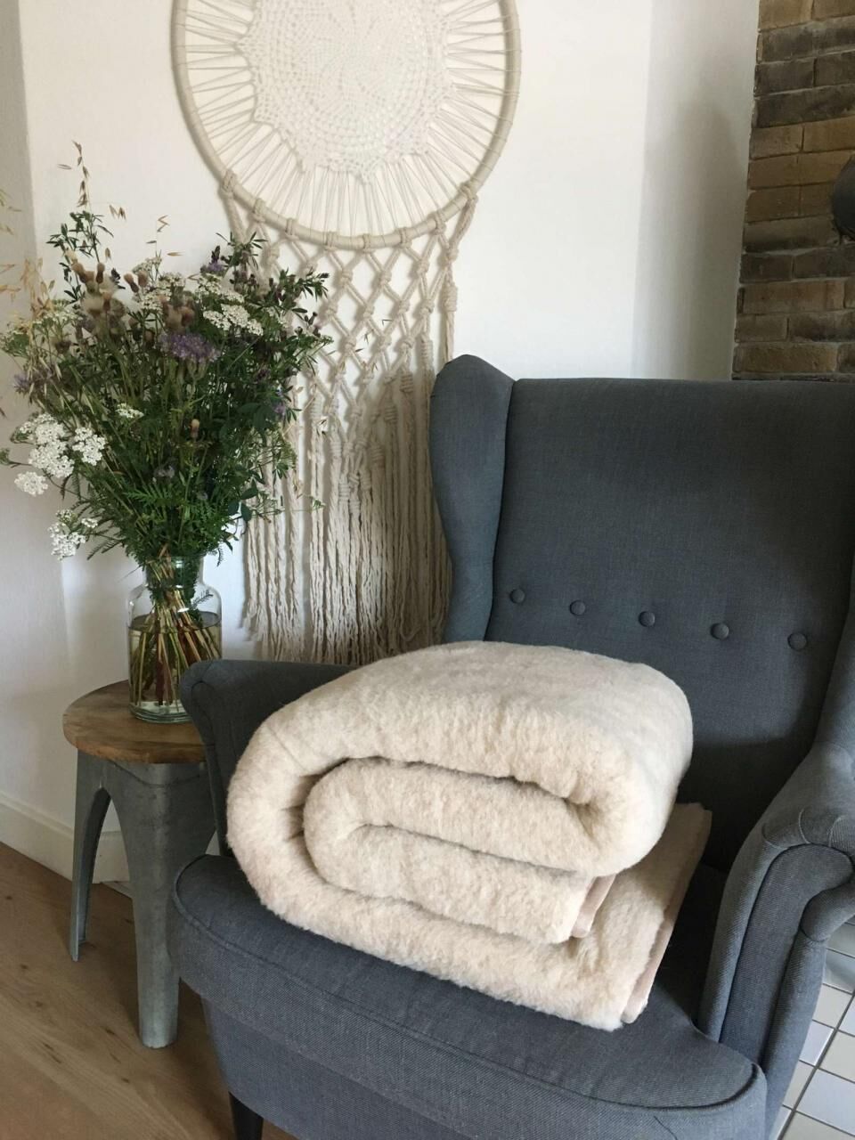 Wolldecke Merino - Farbe: Beige | Größe: 160 x 200