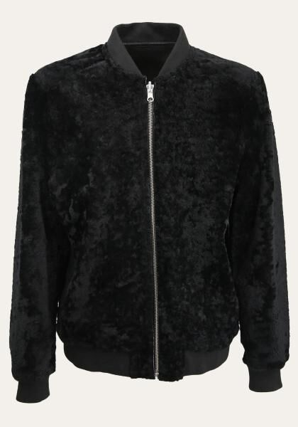 Wendbare leichte Shearling Felljacke Leif Schwarz Übergangsjacke