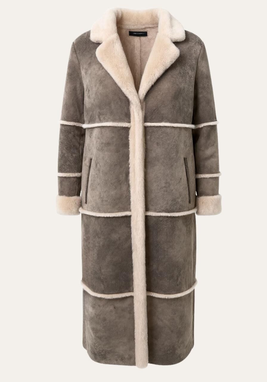 Mantel Alina – Sanfte Wärme aus Shearling in natürlicher ... - Größe: M