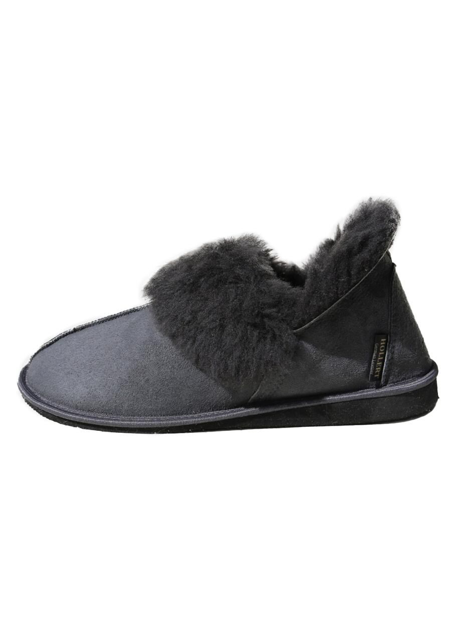 Lammfell Hausschuhe - KANADA ANTHRAZIT - Schuhgröße: EUR 38