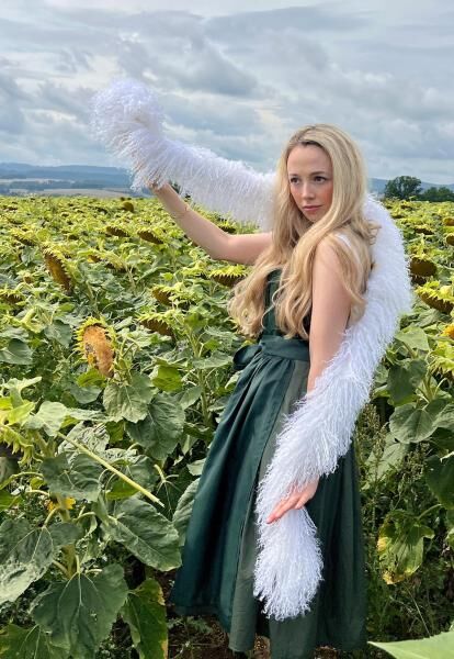 Tibet Lammfell Schal 160 cm Weiß