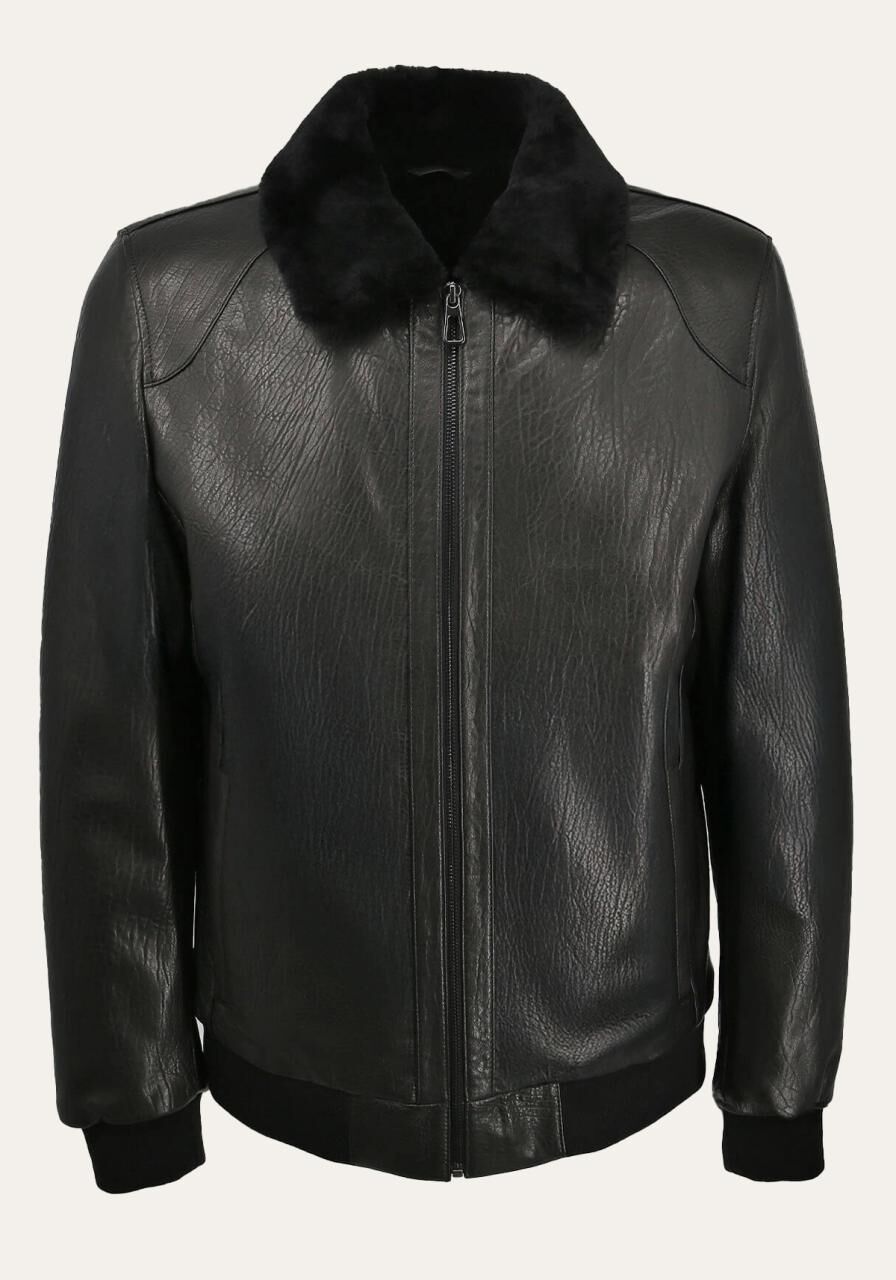 Lammfelljacke Harald Schwarz - Größe: XL