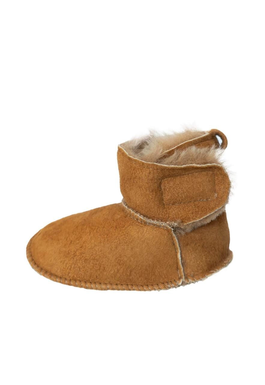 Baby Lammfellschuhe - MIT KLETTVERSCHLUSS - Schuhgröße: EUR 24-25 | Farbe: Honig