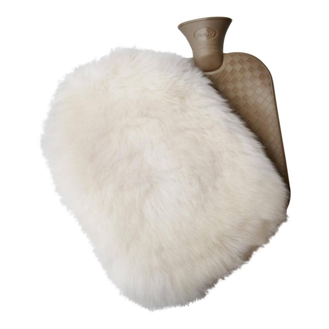 Lammfell - WÄRMFLASCHE SET 2,0 L - Farbe: Weiß