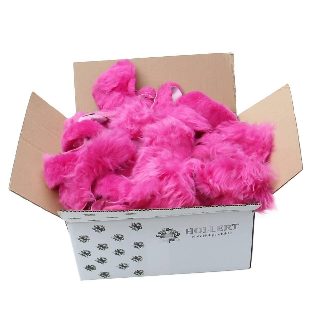 Lammfell Bastelfelle 1,5 kg Pink -