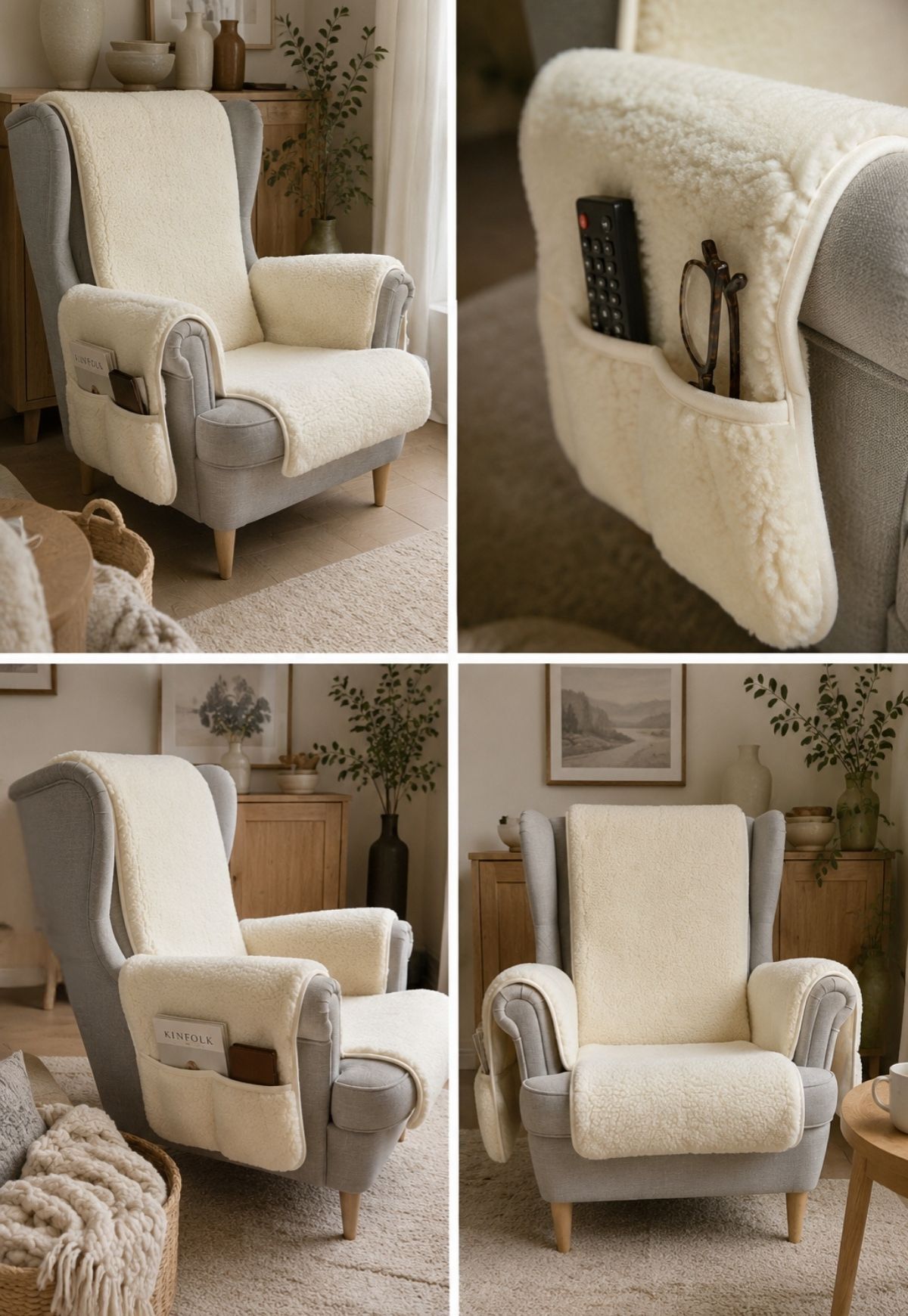 Armchair Pad Armchair Protector Made of Merino Wool Felix
