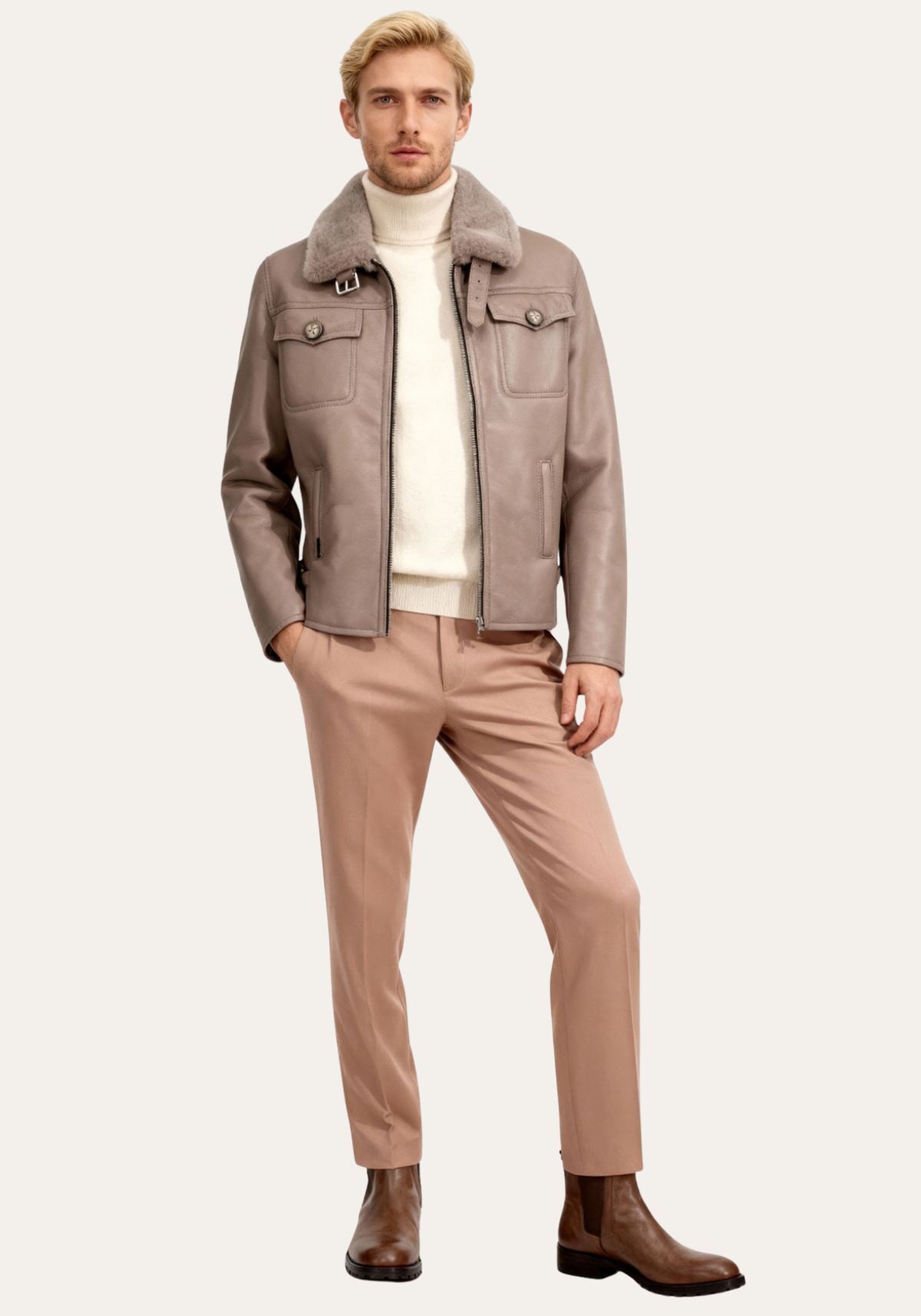 Shearling Herrenjacke Nevio – elegante Raffinesseim modernen Stil