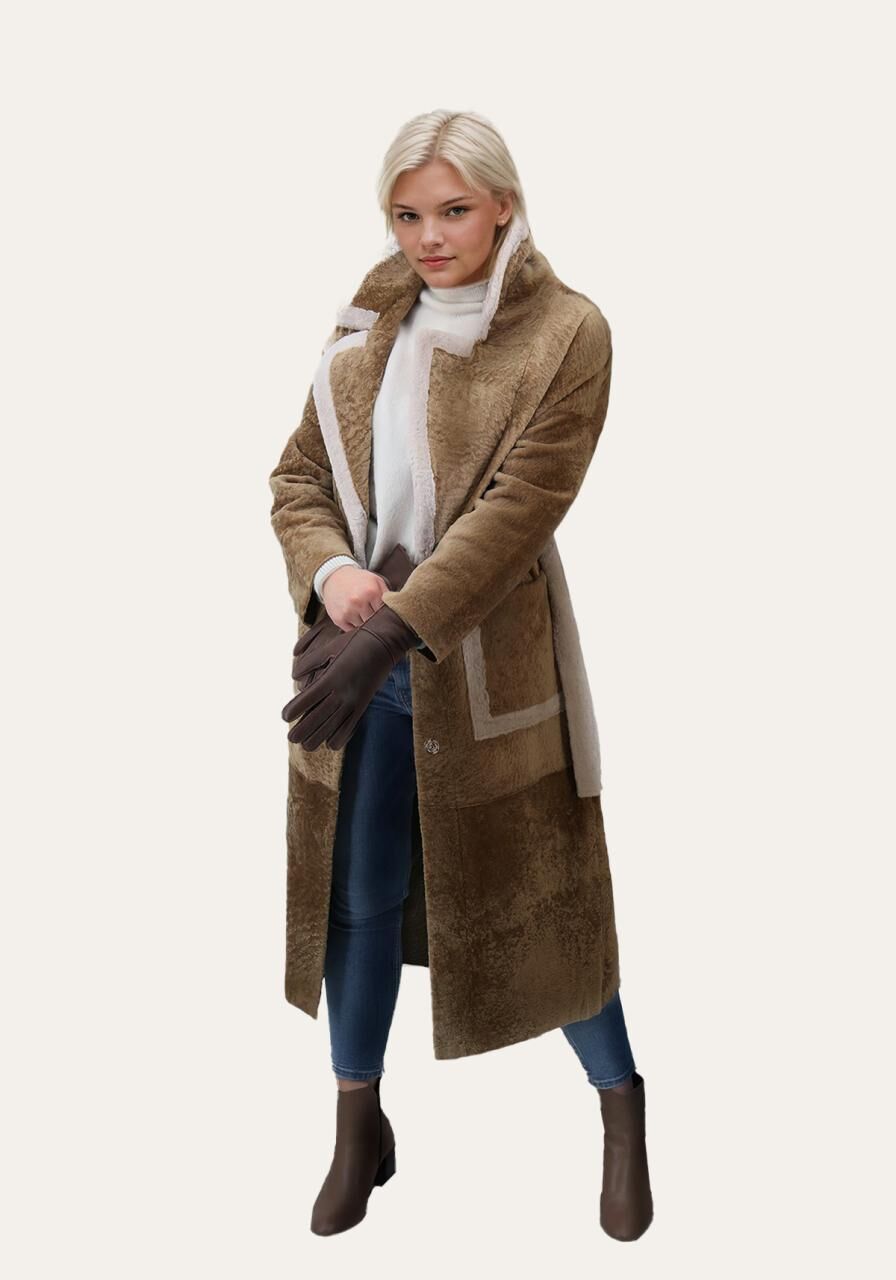 Lammfellmantel Shearling zum Wenden EB-06 - Größe: M